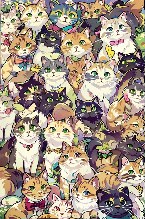 best quality, masutepiece, 超a high resolution, with cats