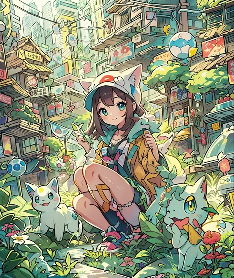 1girl in,a pokémon_the card,(top-quality), (high_quality), (convoluted_details), (ultra-detailliert), (illustratio), (distinct_i...