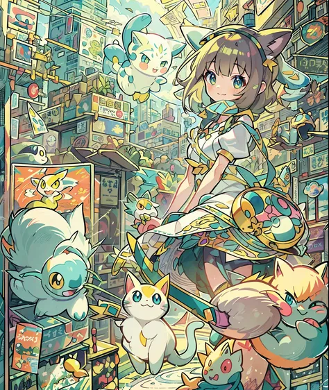 1girl in,a pokémon_the card,(top-quality), (high_quality), (convoluted_details), (ultra-detailliert), (illustratio), (distinct_i...