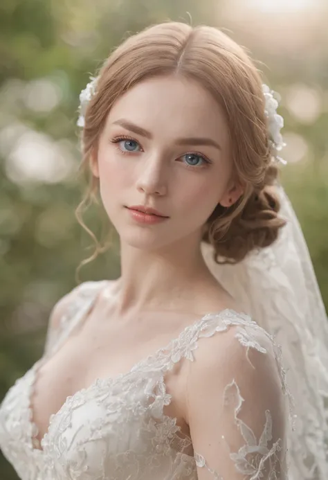 1 beautiful girl, full bodyesbian, standing photo, White wedding dress, Soft dress, Stand in front of Mt. Fuji, blond hairbl, Blue eyes, Wavy hair, Masterpiece, Diffuse flex illumination, Portrait, Best quality (Perfect face:1.4), Ultra-realistic highly de...