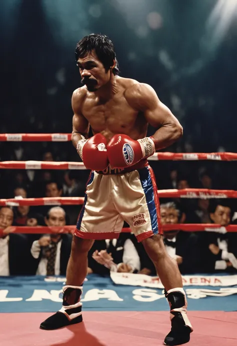 a color photo of a man holding a trophy in a boxing ring, Filme ainda de Manny Pacquiao, Tetsuo Hara, Eddie Del Rio, Hiroya oku |, inspirado por Dong Kingman, kutsuya terada |, Taiyo Matsumoto, Eddie, Cinebiografia, 6 de maio 8, Shinji Kimura, slide show, ...