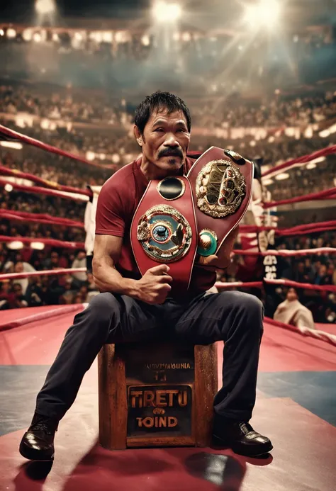 a color photo of a man holding a trophy in a boxing ring, Filme ainda de Manny Pacquiao, Tetsuo Hara, Eddie Del Rio, Hiroya oku |, inspirado por Dong Kingman, kutsuya terada |, Taiyo Matsumoto, Eddie, Cinebiografia, 6 de maio 8, Shinji Kimura, slide show, ...