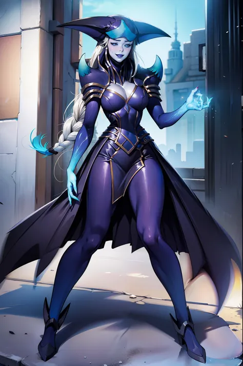 Lissandra, full body,  closed skirt, smile