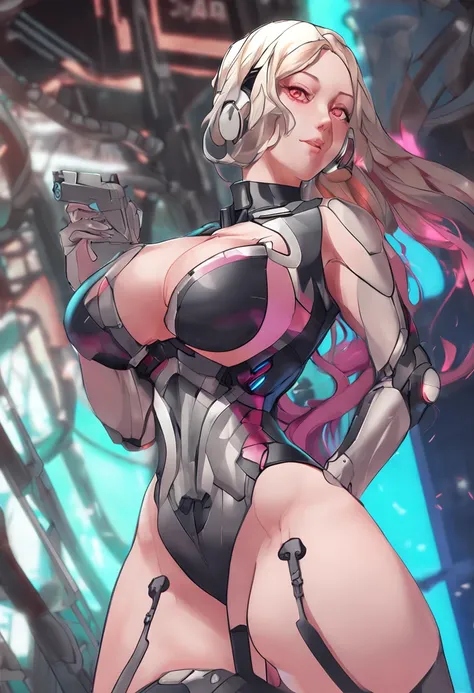 Close-up of a woman posing in a sexy outfit, biomechanical oppai, oppai, thicc, Oppein Proportions, SFW version, the cute sexy ass, most strongest pose, gynoid body, Detailed digital anime art, seductive anime girls, [ 4 K digital art ]!!, breasts covered ...