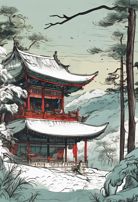 In the cold wind，A pine and cypress pavilion。The green foliage swayed in the snow-white landscape，This is a painting that has been passed down for thousands of years，The protagonist in the painting is Confucius，The person who interprets the painting is us。