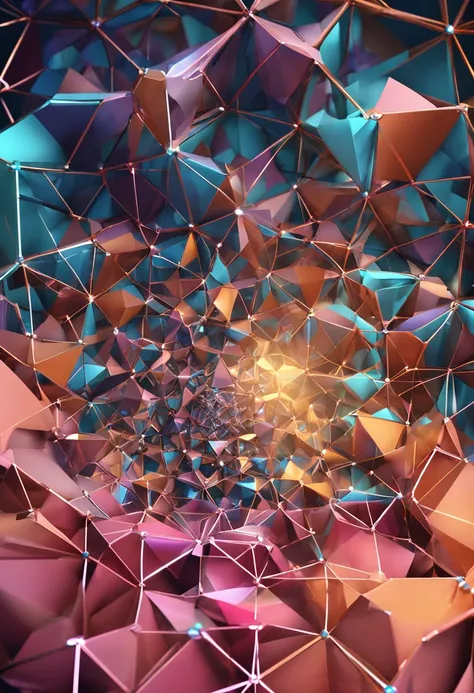 Geometry，Geometry combination，There is a star in the middle, Crystal formation, Fractal structure, Ideal polyhedron, fractal crystal, molecular, made of crystalized synapse, polyhedral, polyhedron, sierpinski gasket, ferroluid, classic 3 d model of molecul...