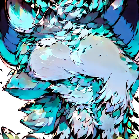 solo person，shaggy male，Furry，werecreature，canid，dark fur，Black-gray fur，blue colored eyes，Blue pattern，fullnude，short detailed hair，Q version，adolable，sprout，Lower body erection