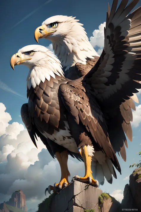 Imposing and majestic eagle, ultra realista com detalhes dourados nas penas e fundo preto, hd, realista,