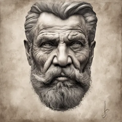 Greek philosophy statue with beard and muscles, cinemactic, 8k, fundo escuro, Detailed symmetrical realistic face, textura natural extremamente detalhada, peach fluff, short hair, master part, Absurdos, Foto premiada por Lee Jeffries, Nikon Film Stock D850...