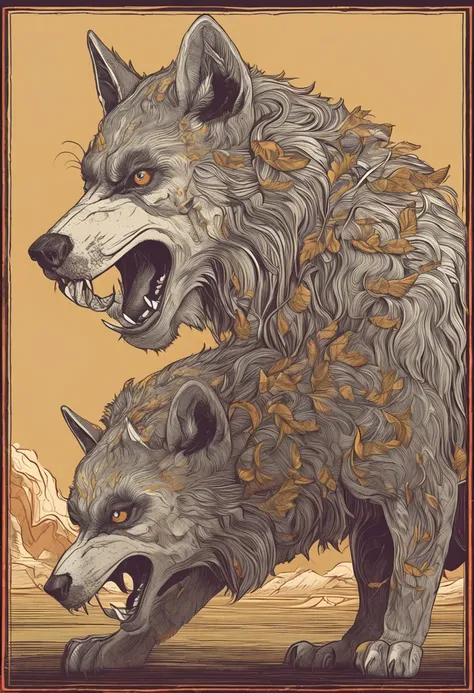 A mythological two-headed wolf