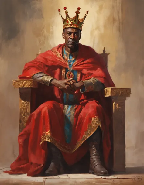 Arafed man with a crown and a red robe and a red scarf, personagem de fantasia hiperdetalhado, Retrato do Imperador da Humanidade, Deus masculino bonito da morte, 3 d render arte do caractere 8 k, retrato masculino da fantasia, O Deus Imperador da Humanida...