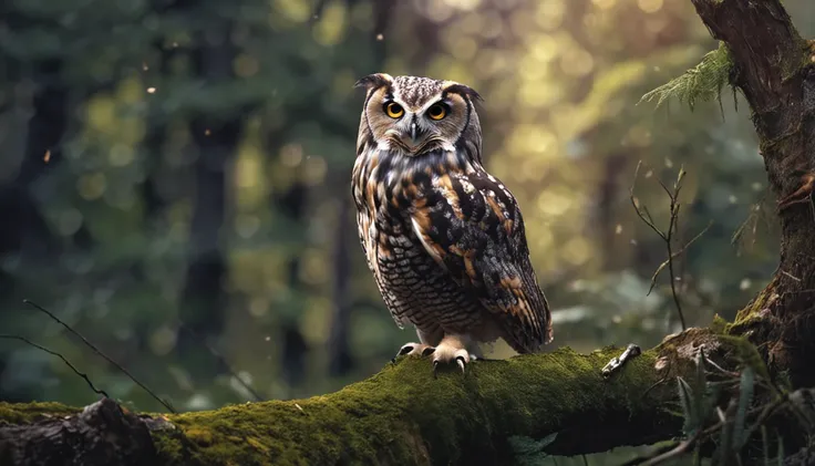 owl and fallen trees in the forest after the storm better quality, master part, ultrahigh-resolution, (fotografia realista:1.4), Surrealismo,