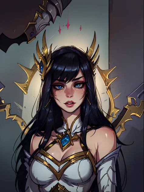 Divine_sword_Irelia, masterpiece, (photorealistic: 1.2), (raw photo: 1.2), (best quality: 1.2), (detailed face: 1.4), (beautiful detailed eyes: 1.2), (detailed hair),(Masterpiece:1.4), (best quality:1.2)