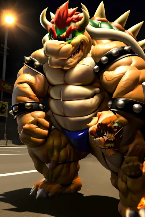 "Muscled Bowser ready to unleash his power."