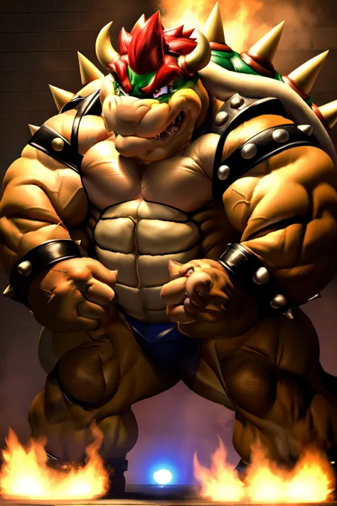 "Muscled Bowser ready to unleash his power."