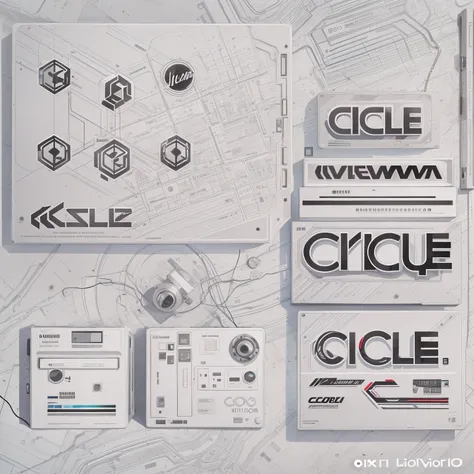 crie uma logo com o nome "cicle" based on electronic music