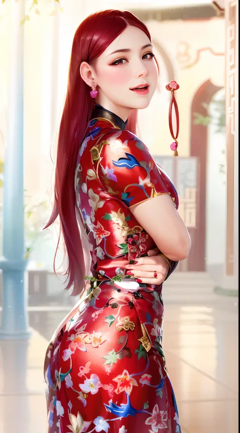 a close up of a woman in a dress posing for a picture, dilraba dilmurat, cheongsam, chinese dress, beautiful south korean woman, gorgeous chinese model, chinese girl, korean womens fashion model, chinese style, chinese woman, korean woman, ao dai, with aci...