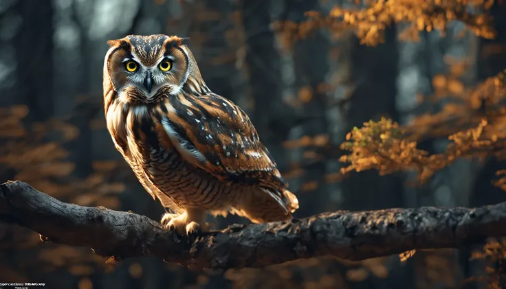 owl and fallen trees in the forest better quality, master part, ultra-highresolution, (fotografia realista:1.4), surrealismo