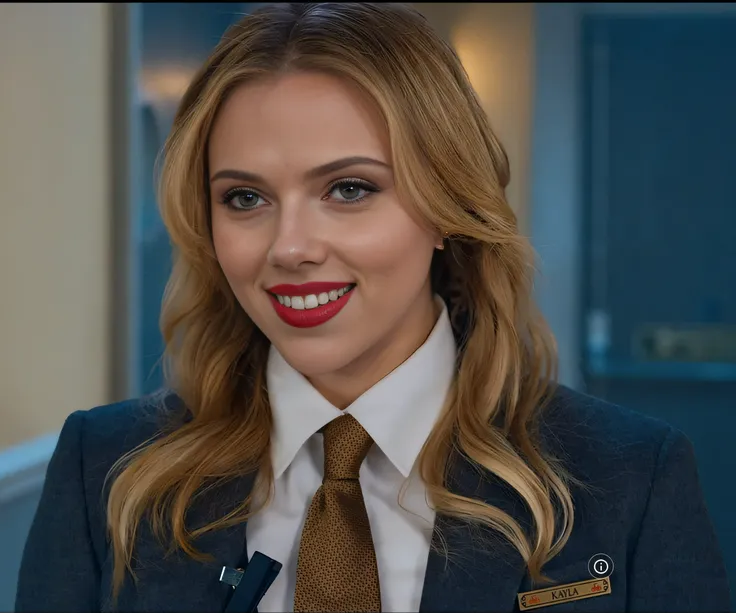 scarlett johansson smiling beautiful red lipstick smug expression