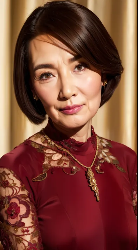 masutepiece, high-level image quality, depth of fields, beautiful mature women, 女優, 80years old, up of face, Fancy makeup,