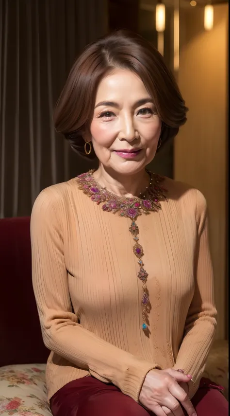 masutepiece, high-level image quality, depth of fields, beautiful mature women, 女優, 80years old, up of face, Fancy makeup,