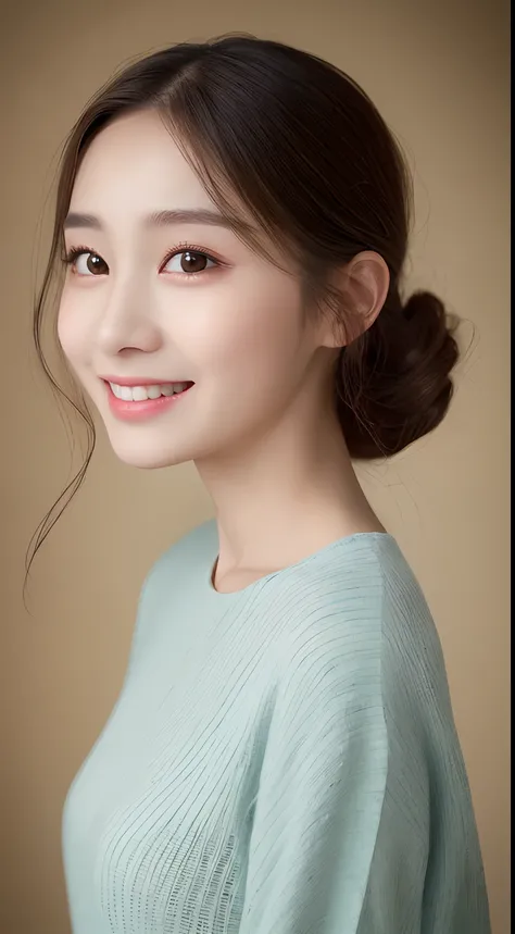 ((Top Quality, 8K, Masterpiece: 1.3)), 1 Girl, (Hairstyle Casual, Big: 1.2), Dress: 1.1, Super Slender Face, Delicate Eyes, Double Eyelids, Smile, Home