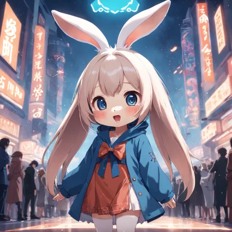 Cute rabbit in cute clothes，adorable rabbit，Rabbit anthropomorphism，Fresh illustrations，character animation，Moe Rabbit character