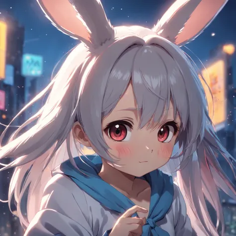 Cute rabbit in cute clothes，adorable rabbit，Rabbit anthropomorphism，Fresh illustrations，character animation，Moe Rabbit character