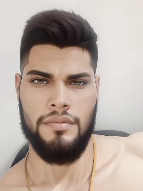 Jovem adulto de 28 anos, barbado, GTA San Andreas 1Pessoas do sexo masculino，Brown skin，cabelos pretos，Rosto masculino e bonito，nariz normal，Enorme bo，olhos pretos，sobrancelhas grossas，The expression is serious，A melhor qualidade de pintura，CG