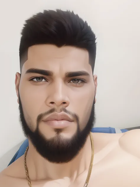 Jovem adulto de 28 anos, barbado, GTA San Andreas 1Pessoas do sexo masculino，Brown skin，cabelos pretos，Rosto masculino e bonito，nariz normal，Enorme bo，olhos pretos，sobrancelhas grossas，The expression is serious，A melhor qualidade de pintura，CG