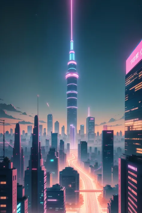 Modern cities in anime movies, Illustration style cityscape, Colorful high-rise building background, anime film still, screenshot from the anime film, art deco outrun anime aesthestic, in front of a sci fi cityscape, makoto shinkai and bioware, tokyo anime...