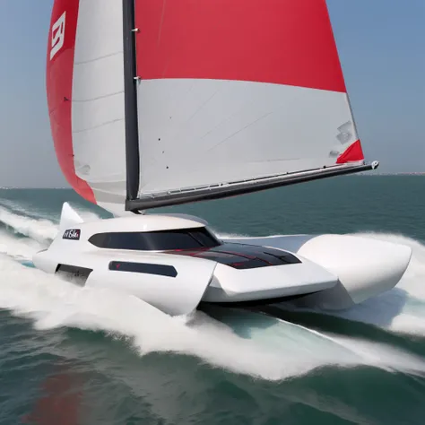 ((Obra-prima)),(((melhor qualidade)),(folha de design de STOREBOAT CATAMARAN FUTURISTICO RACING, WITH Foil FOR HYDRODYNAMICS , mesmo BARCO, frente, lado, costas), 插圖, ARTE CONCEITUAL 1 BARCO, SKETCH, Drawn in pencil, PROTOTYPE DESIGN ( fundo branco: 1.3)