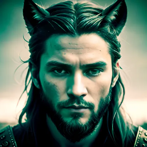 Vikings and his wolves , Natural skin texture, Natural fur texture,  24mm, 4K textures, Soft cinematic light, Adobe Lightroom, photolab, hdr, Intricate, elegant, Highly detailed, Sharp focus, ((((Cinematic look)))), soothing tones, insanely details, Intric...