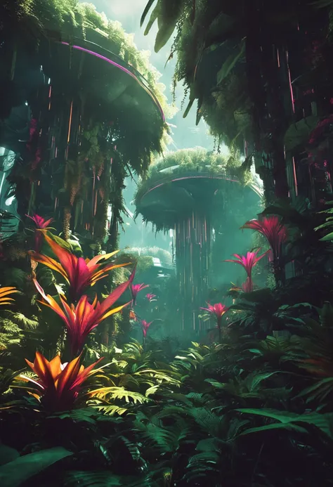 Science fiction. exotic plants. forest. concept-art.