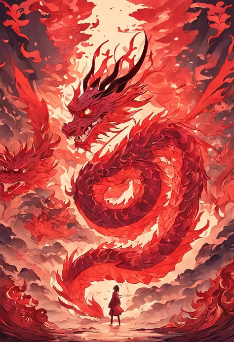 (((tmasterpiece))), Highest image quality, Dragon Chinese paper-cutting art, Chinese paper cutting, Multi-layer paper complex paper cutting，Round red background paper