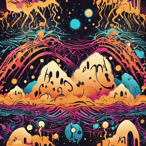 cosmic vector graphic Dripping, incredibly high details,
16k, t-shirt design, incredibly Brillant dripping high

details --v 5