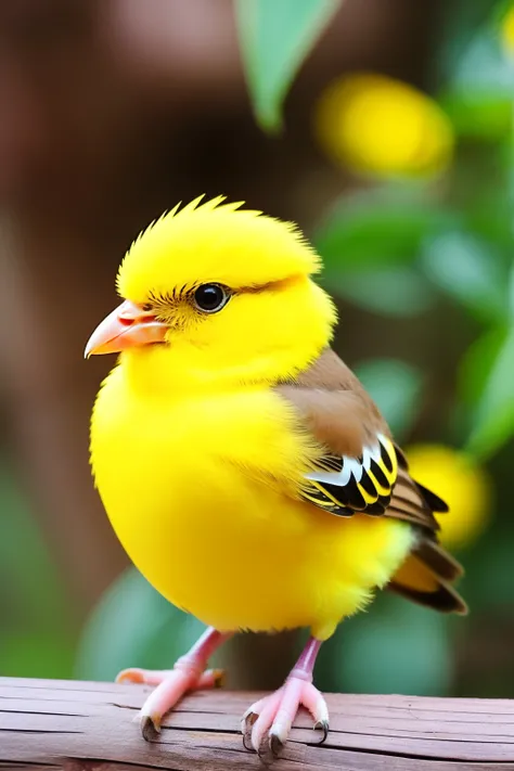 Chick、kawaii、amarelo、Yellow all over、Has a small、birdie