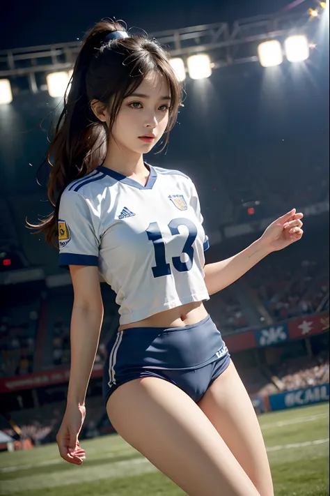 (8K、top-quality、tmasterpiece:1.2)、(hentail realism、Photorealsitic:1.37)、ultra - detailed、top-quality、超A high resolution、profetional lighting、photon maping、Radio City、physically-based renderingt、Cinematic lighting、play soccer、depth of fields,on focus,rays o...