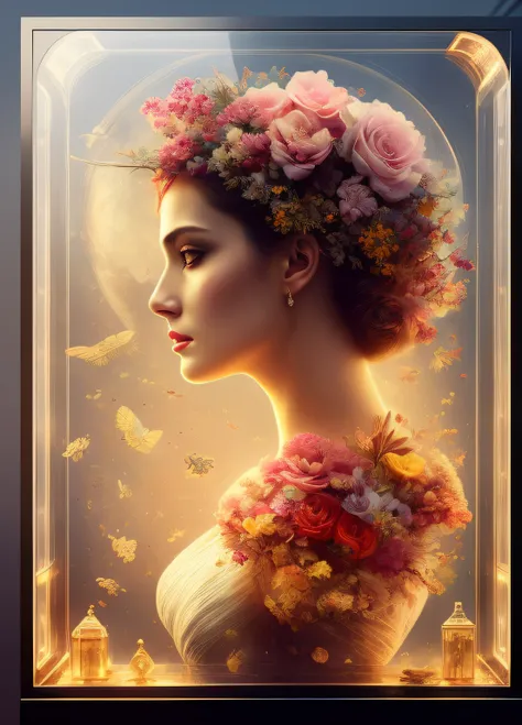 (knollingcase:1), labelled, overlays, oled display, annotated, technical, knolling diagram, technical drawing, display case, dramatic lighting, glow, dof, reflections, refractions,
(symmetry:1.1) (portrait of floral:1.05) a woman as a beautiful goddess, (a...