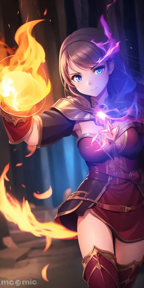 1girl,magic,fire