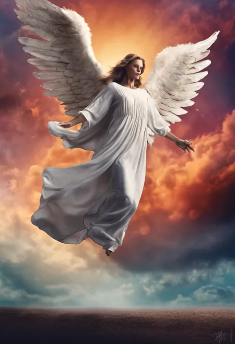 realistic angel flying