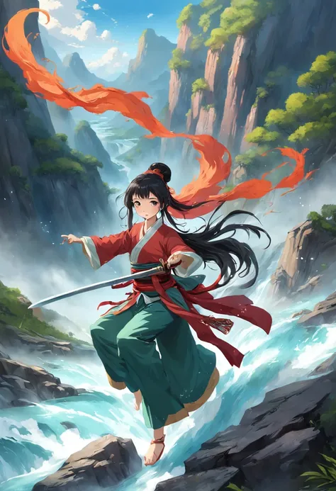 Xian Xia Xiuzhen World、The style of the rivers and lakes is crisscrossed、Adventures continue、Martial arts stunts、Gorgeous action、Xia Guang Wandao、surrounded by cloud、High mountains and flowing water、The sword qi is rampant、Red dust fairy、Green shirt