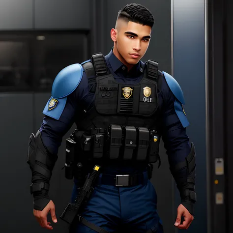 Blue and black male SWAT officer