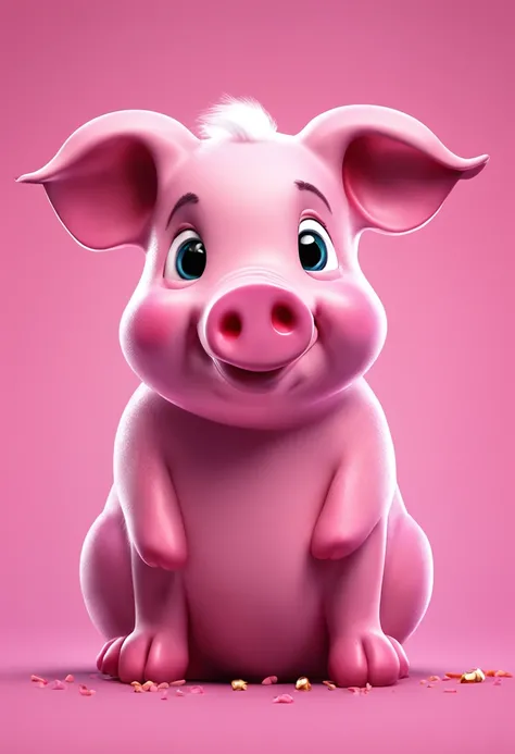 "cute pink piggy, cartoon, transparent background, lovable".