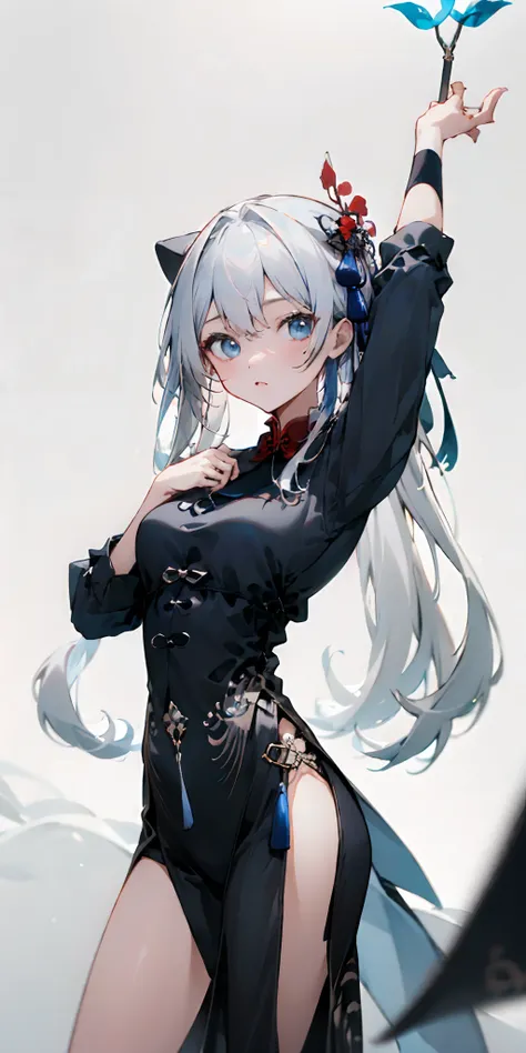 white-haired young girl，比基尼