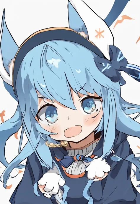 Anime girl with blue hair and yellow eyes in a blue coat, tensei shitara slime datta ken, anime moe art style, reincarnated as a slime, she has a cute expressive face, anime visual of a cute girl, rimuru tempest, rimuru, full face shot of rimuru tempest, a...