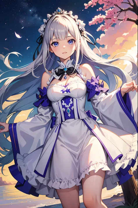 Emilia princess from Re:Zero kara Hajimeru Isekai Seikatsu, pajamas outfits