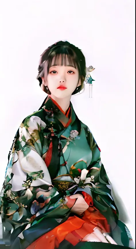 a painting of a woman in a kimono sitting down, inspired by Yanjun Cheng, inspired by Ma Yuanyu, guweiz, by Gao Cen, palace ， a girl in hanfu, artwork in the style of guweiz, japanese art style, with acient chinese clothes, chinese girl, cheongsam, chinese...