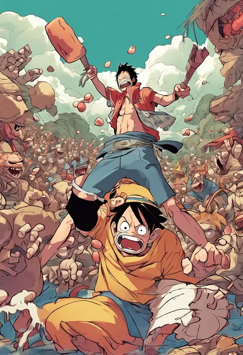 I Love Luo and Luffy in Naruto fight