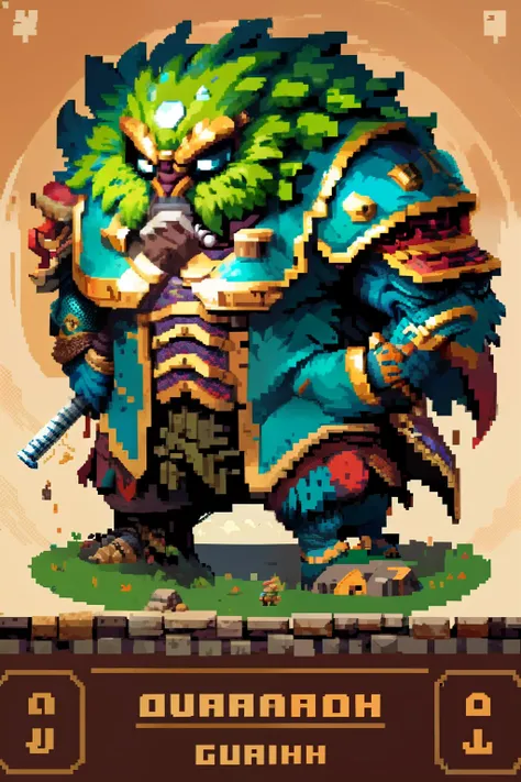 Horizontal pixel games，（Pixel art：1.4），Q version《dungeons and dragons》，monster character design，（Dwarf with hammer：1.4），（（best qualtiy）），super-fine，8K，A detailed，acurate